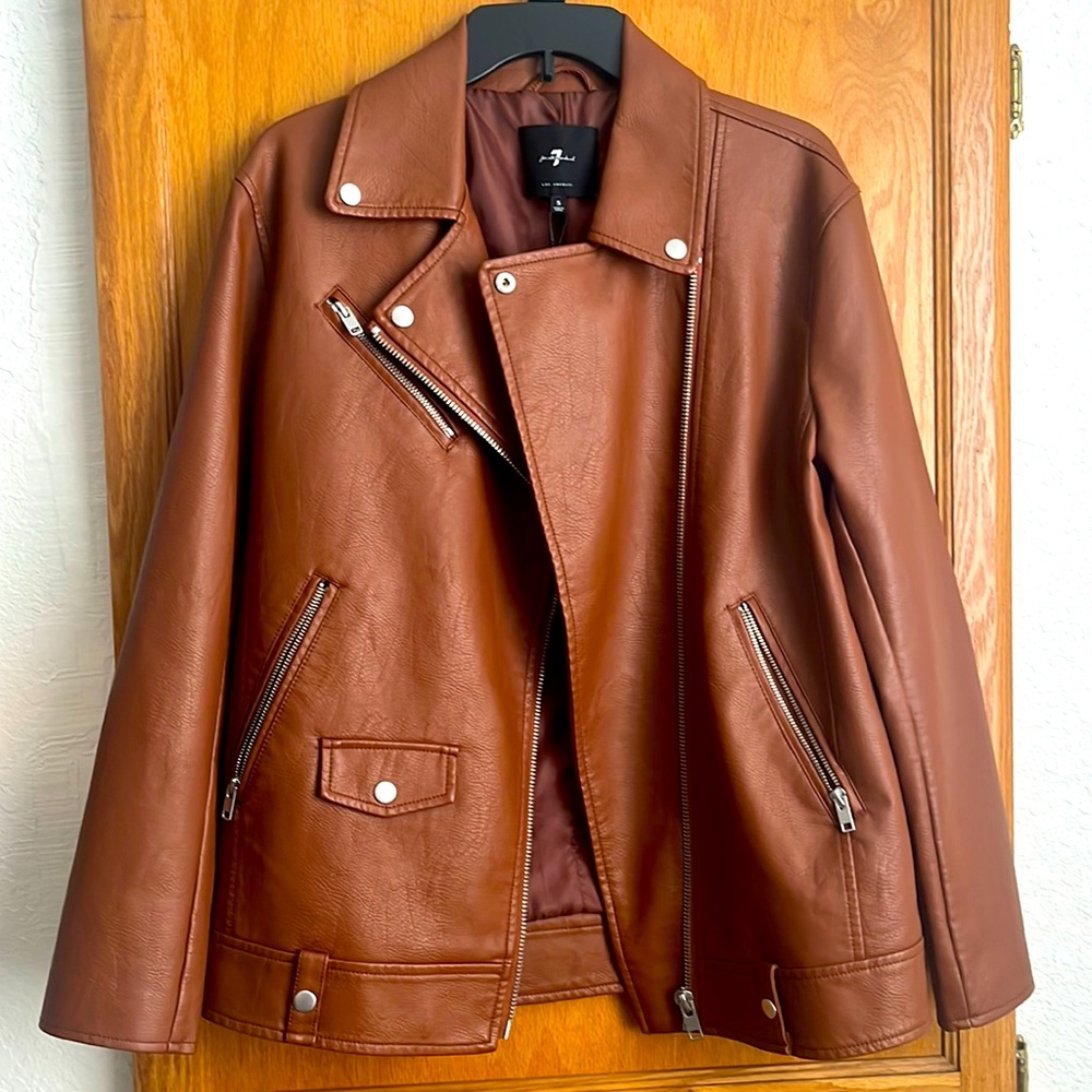 Brown faux leather jacket